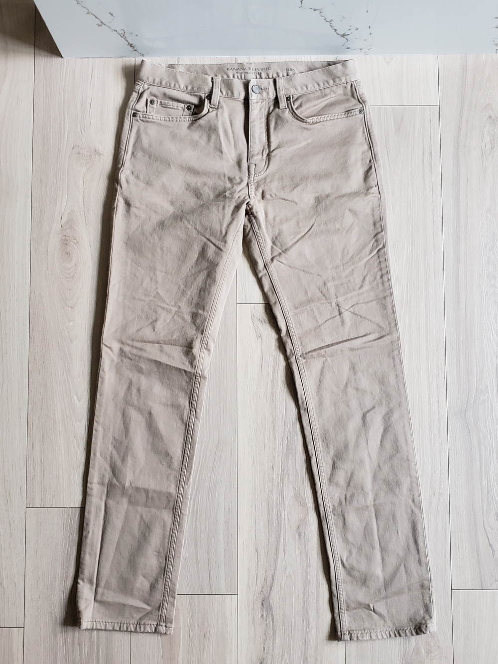 Banana‎ Republic Traveler Jeans Mens 32x34 Khaki Slim Fit Denim Pants